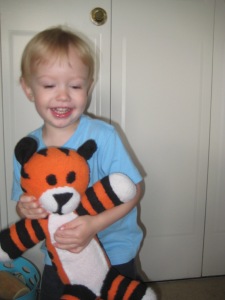 He requested that I take a picture of him with his Hobbes.